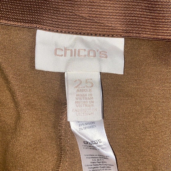 Chico's Pants Womens 2.5 Brown Flat Front Slash Pockets Straight Casual Career - Picture 5 of 15